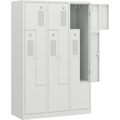 Amsterdam Z locker, 3 compartments, light grey, width 1185 mm.