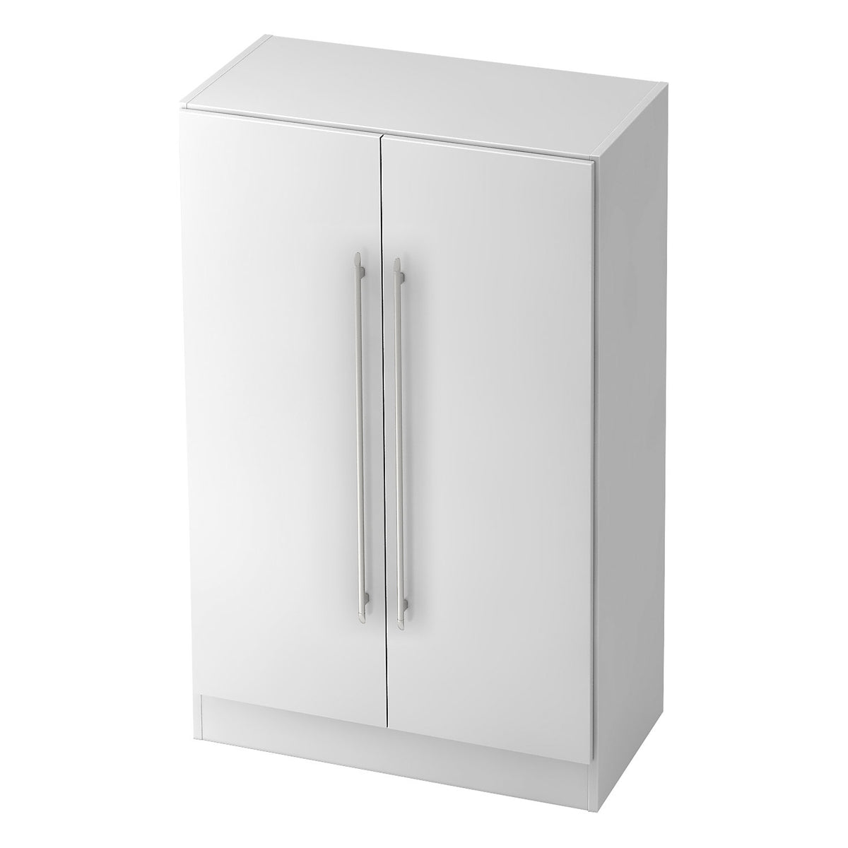 Filing cabinet, height 1270 mm, 2 shelves, white.
