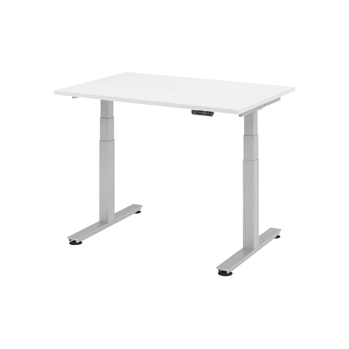 Desk, electric height adjustment, straight, WxD 1200 x 800 mm, white.