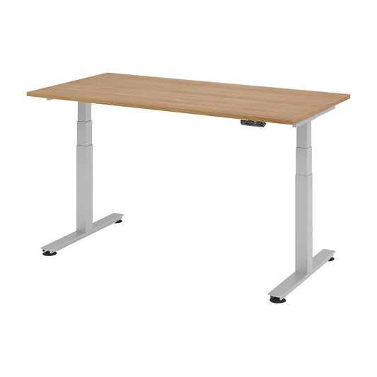 Desk, electric height adjustment, straight, WxD 1600 x 800 mm, walnut.