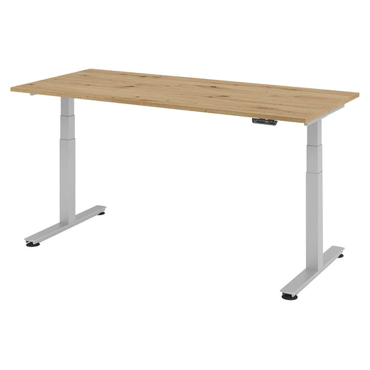 Desk, electric height adjustment, straight, WxD 1800 x 800 mm, walnut.