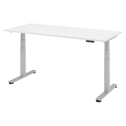 Desk, electric height adjustment, straight, WxD 1800 x 800 mm, white.
