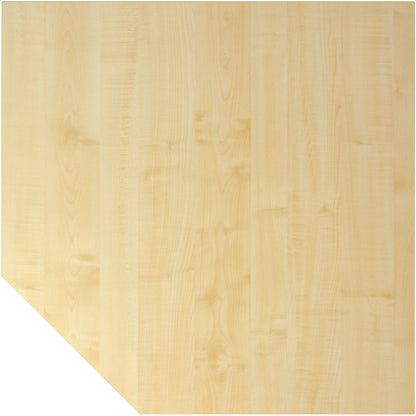 RENATUS - Linking top, trapezoidal, with height adjustable support leg, maple finish / aluminium silver.