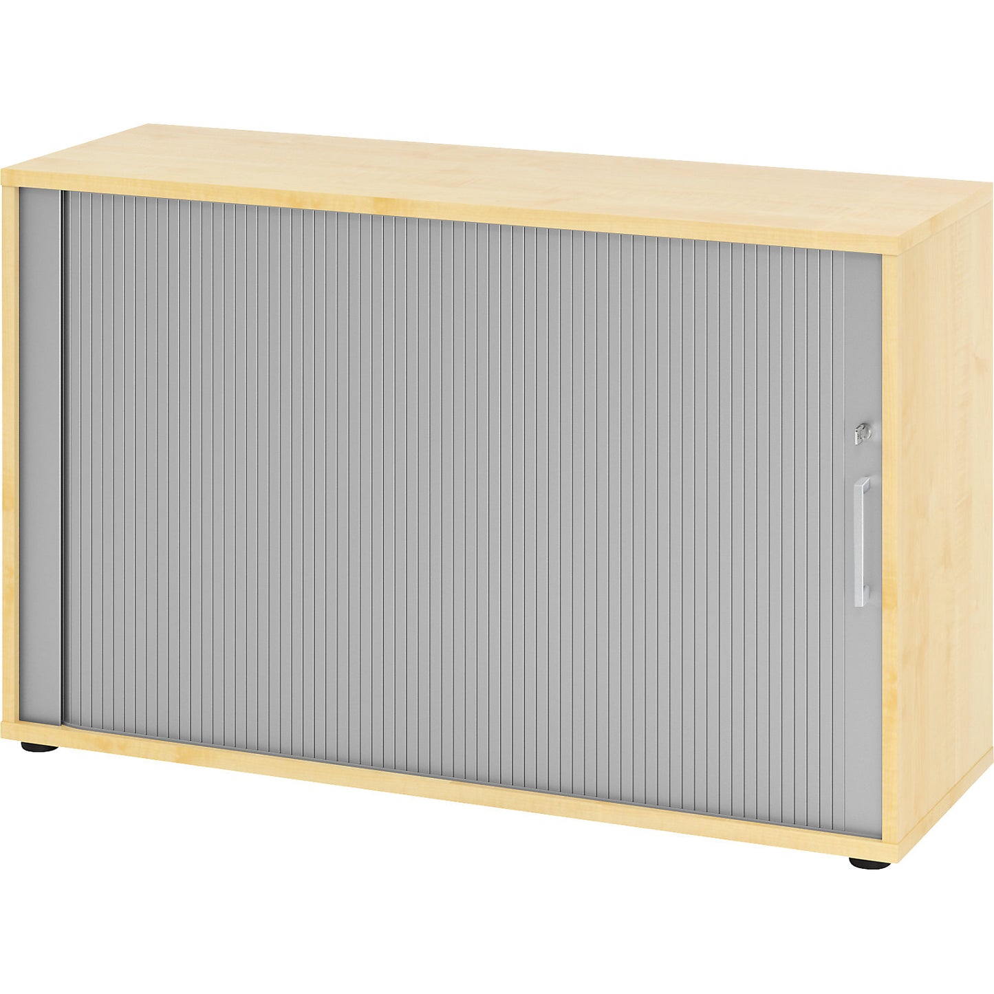 RENATUS - Roller shutter cupboard, height 748 mm, 1 shelf each, maple finish.