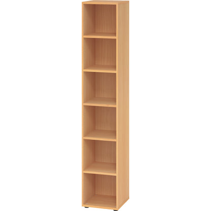 RENATUS - Shelf unit, HxW 2154 x 400 mm, 5 shelves, beech finish.