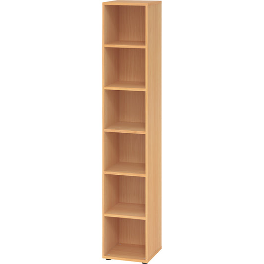 RENATUS - Shelf unit, HxW 2154 x 400 mm, 5 shelves, beech finish.