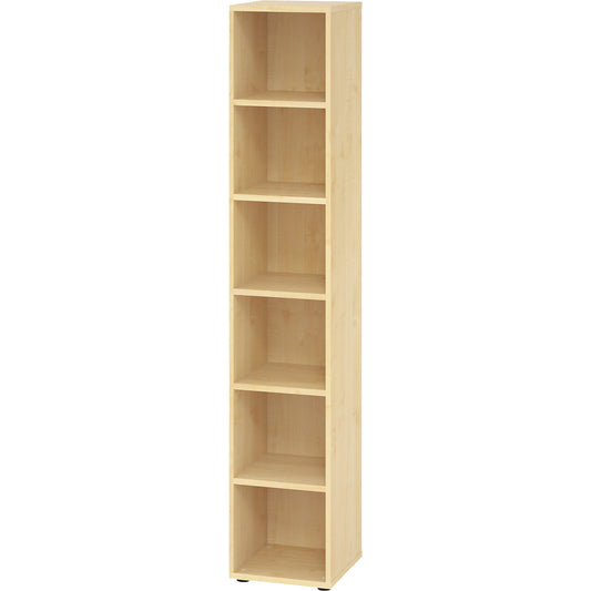 RENATUS - Shelf unit, HxW 2154 x 400 mm, 5 shelves, maple finish.