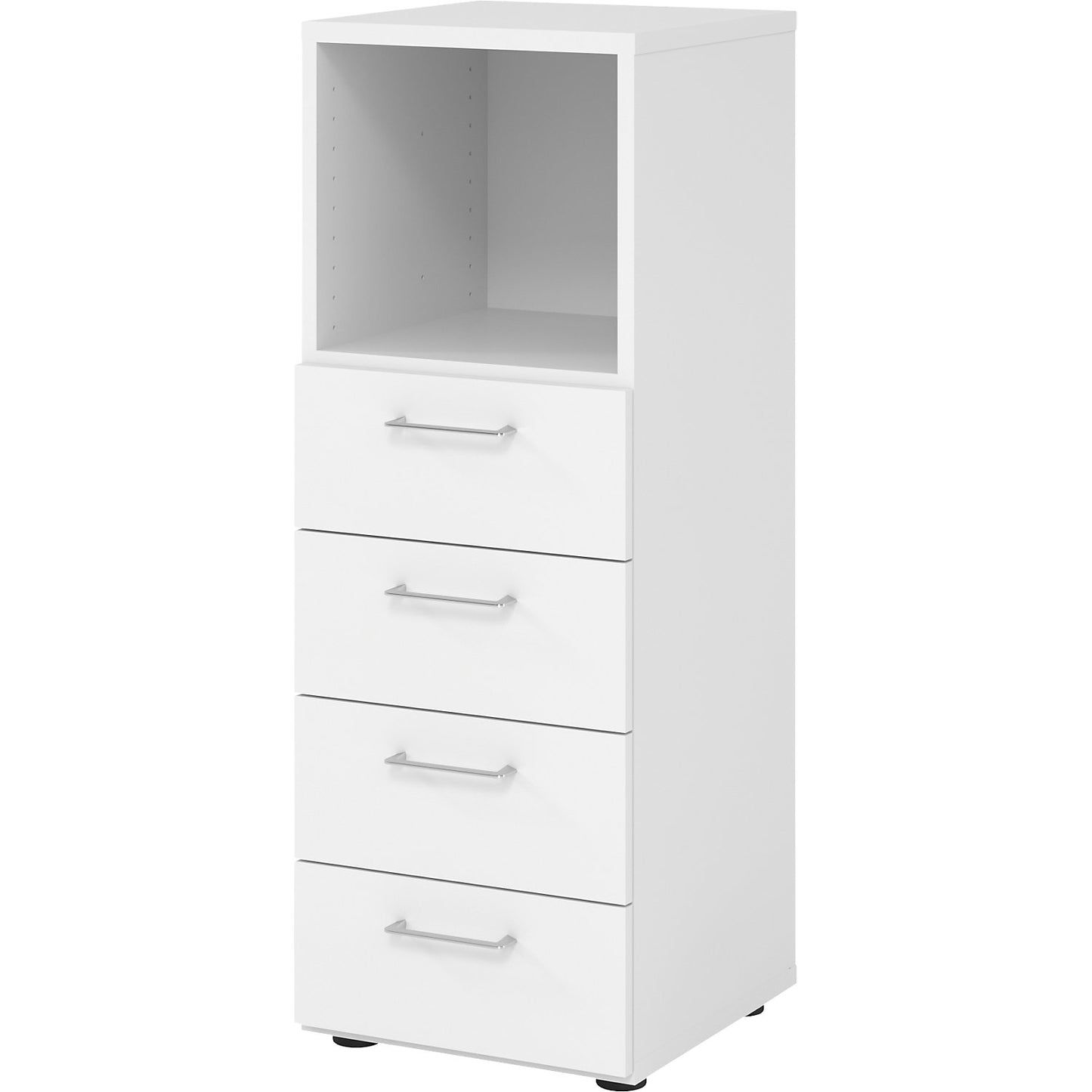 RENATUS - Shelf unit, 1 open compartment / 4 drawers, white.