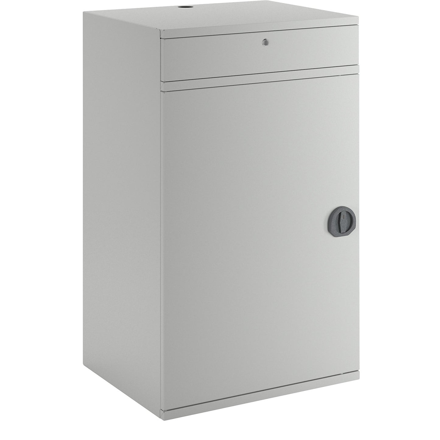 Computer workstation, sheet steel, HxW 1060 x 650 mm, without monitor housing, door colour light grey.