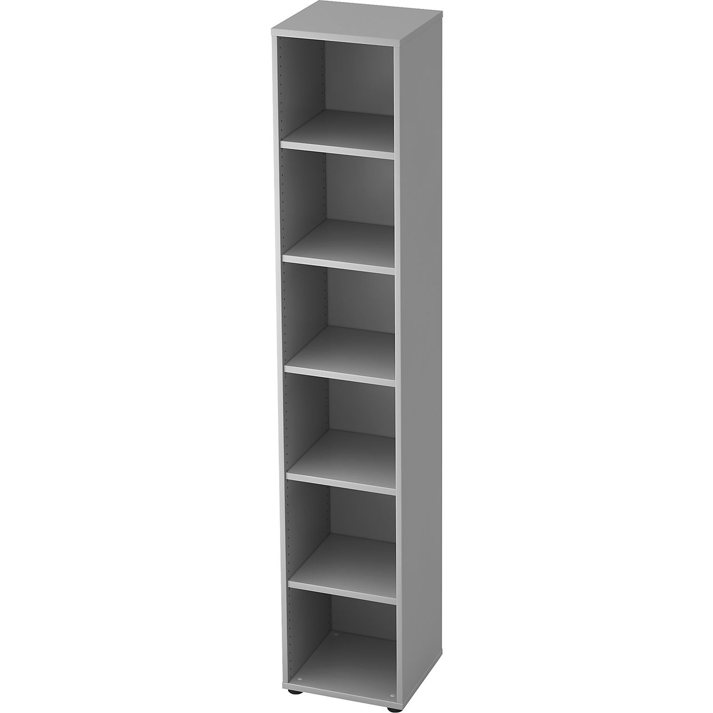 Office shelf unit, 5 shelves, HxWxD 2156 x 400 x 400 mm, light grey.