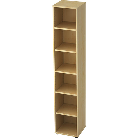 Office shelf unit, 5 shelves, HxWxD 2156 x 400 x 400 mm, maple finish.