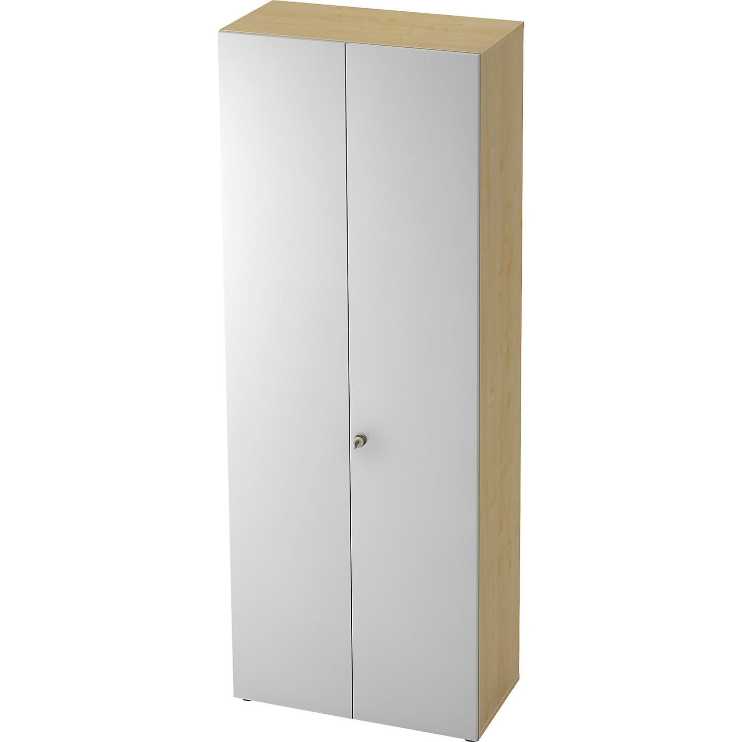 Wardrobe, 2 shelves, 1 clothes rail, maple finish / aluminium silver.