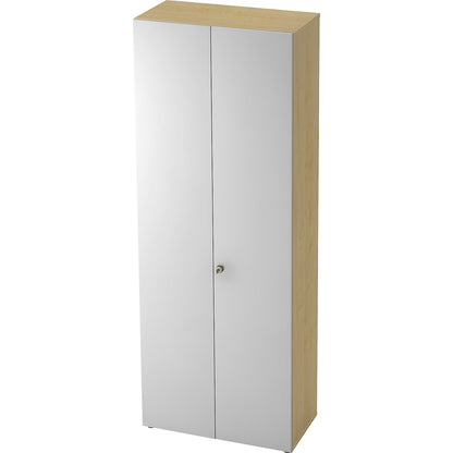 Wardrobe, 2 shelves, 1 clothes rail, maple finish / aluminium silver.
