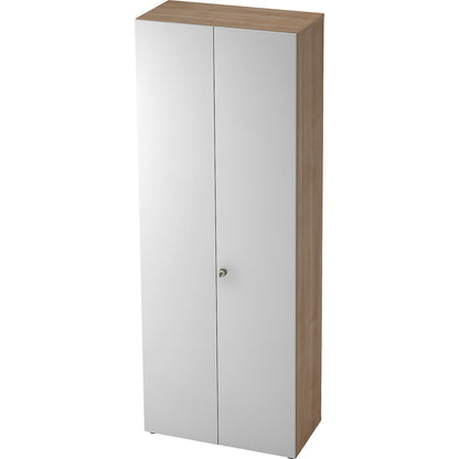 Wardrobe, 2 shelves, 1 clothes rail, walnut finish / aluminium silver.