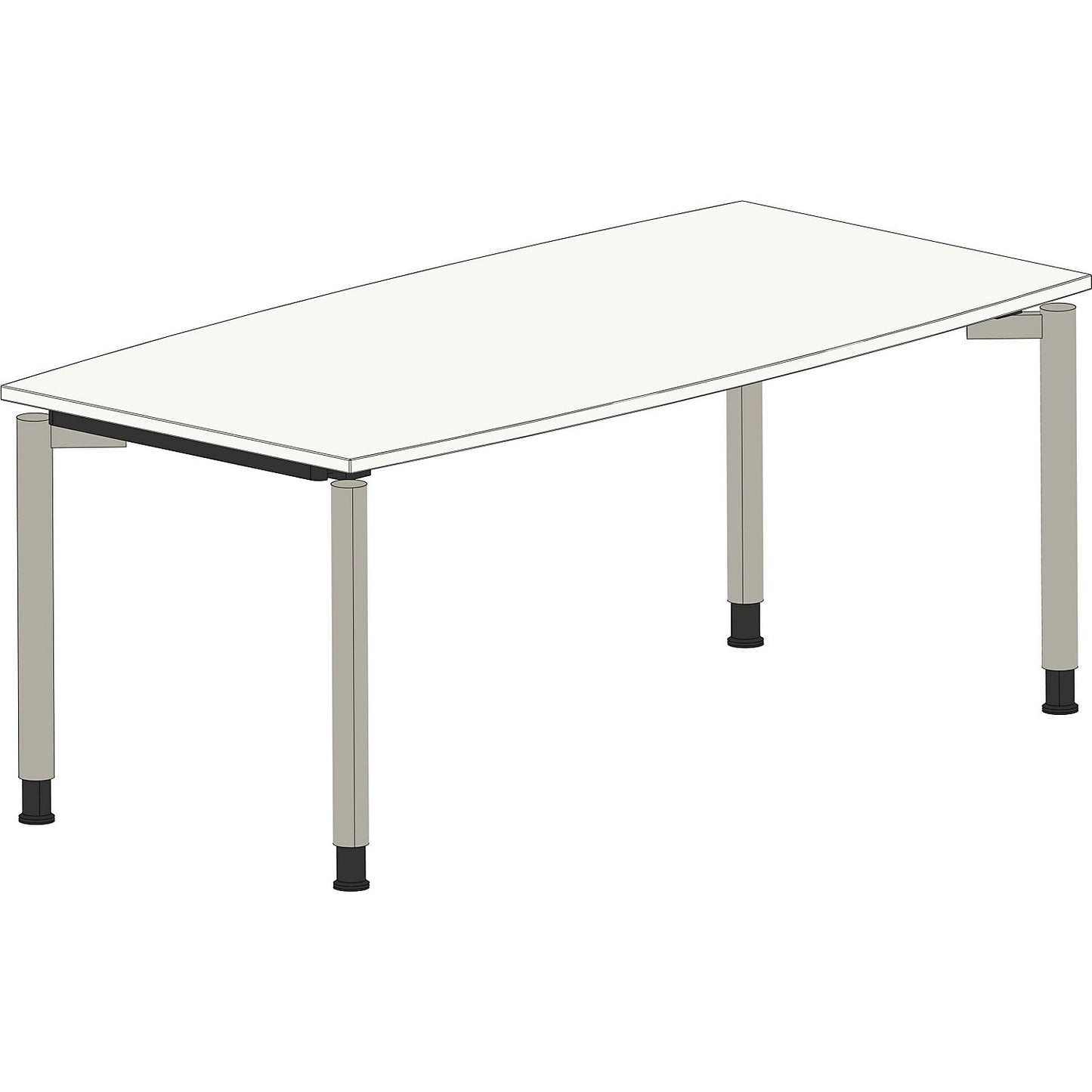THEA - Conference table, with 4-legged frame, width 1800 mm, antique white.