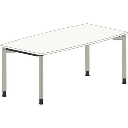 THEA - Conference table, with 4-legged frame, width 1800 mm, antique white.