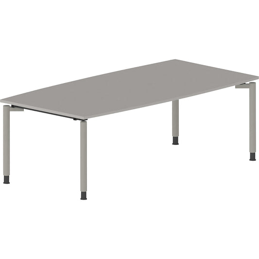 THEA - Conference table, with 4-legged frame, width 2200 mm, light grey.