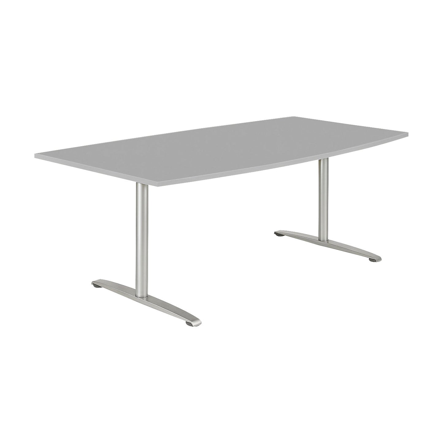 THEA - Conference table, with T-foot frame, width 1800 mm, light grey.