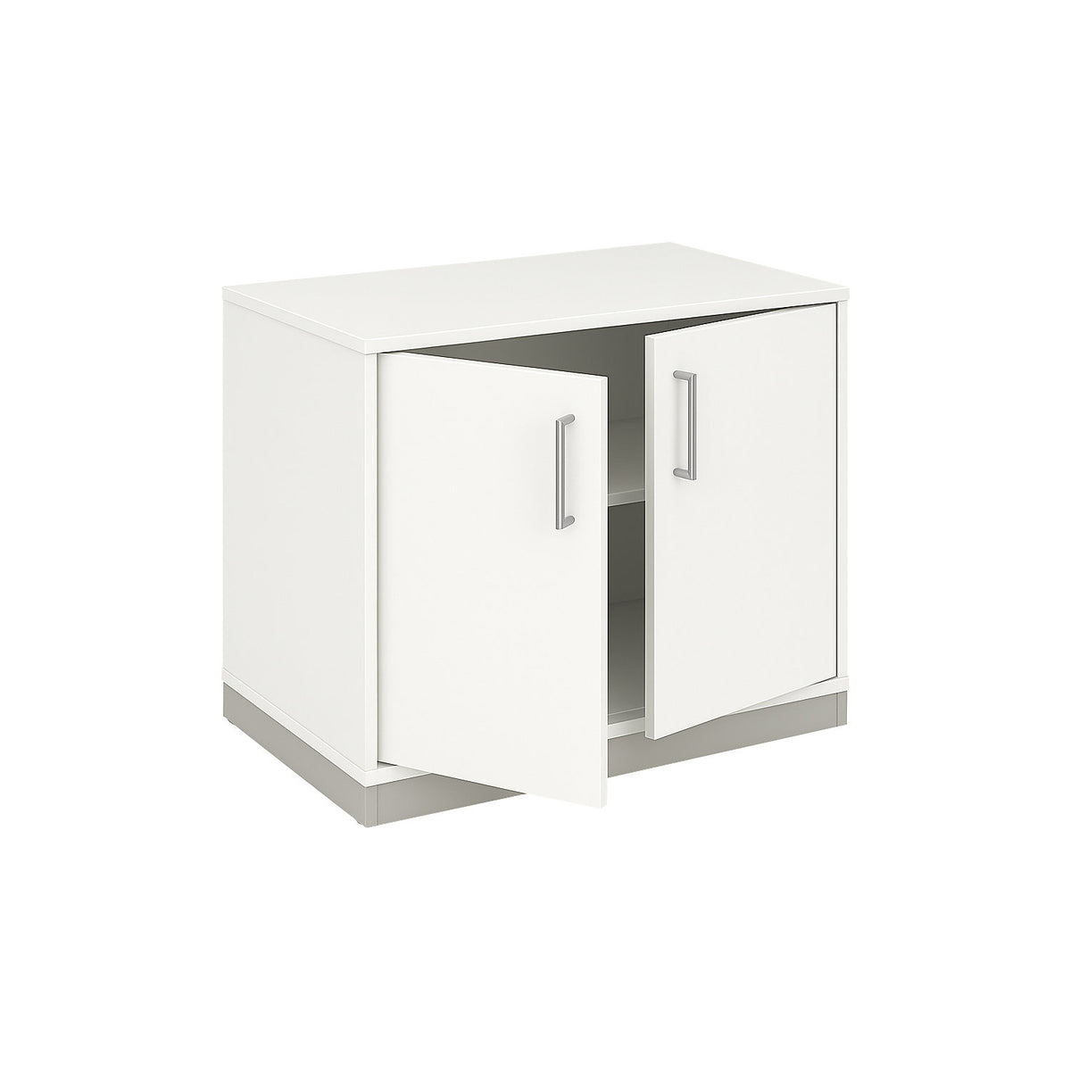 THEA - Double door cupboard, 1 shelf, 2 file heights, antique white.