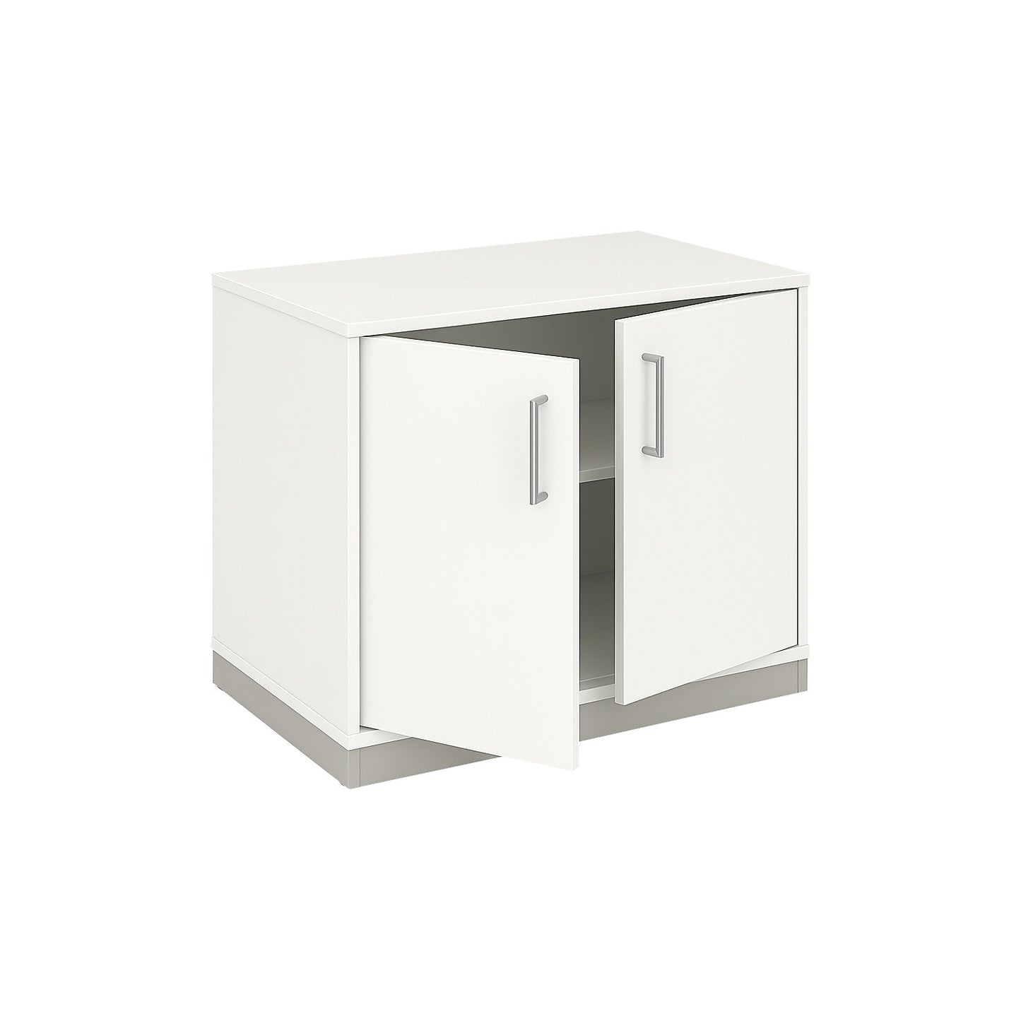 THEA - Double door cupboard, 1 shelf, 2 file heights, antique white.