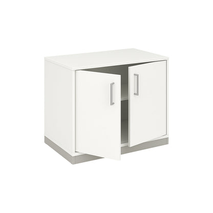 THEA - Double door cupboard, 1 shelf, 2 file heights, antique white.