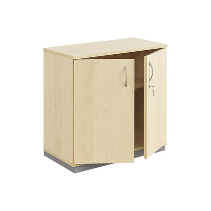 THEA - Double door cupboard, 1 shelf, 2 file heights, maple finish.