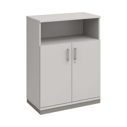 THEA - Combination cupboard, 2 shelves, 2 doors, light grey.