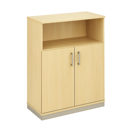 THEA - Combination cupboard, 2 shelves, 2 doors, maple finish.