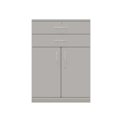 THEA - Combination cupboard, 2 shelves, 2 doors, 2 drawers, light grey.