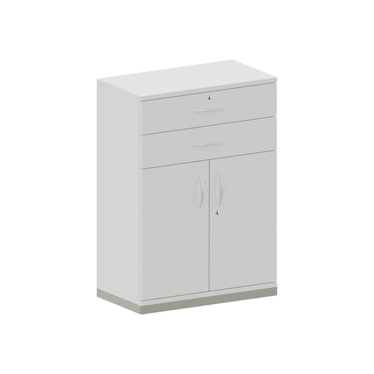 THEA - Combination cupboard, 2 shelves, 2 doors, 2 drawers, antique white.