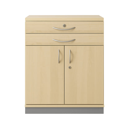 THEA - Combination cupboard, 2 shelves, 2 doors, 2 drawers, maple finish.