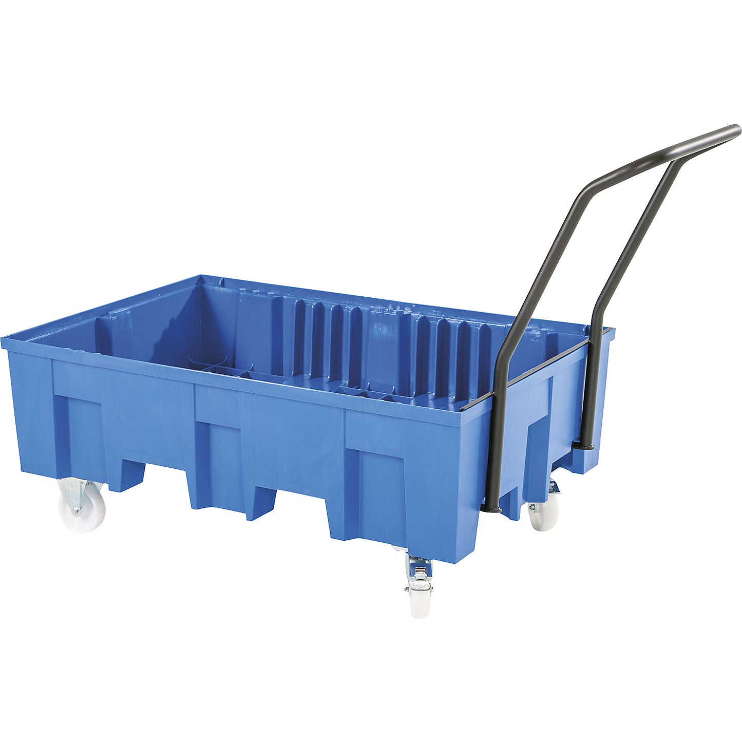 Mobile PE drum sump, for small containers, without grate.