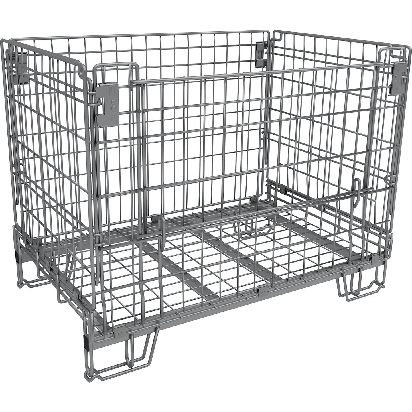 Collapsible mesh pallet, LxW 1200 x 800 mm, effective height 760 mm, stacking height 910 mm.