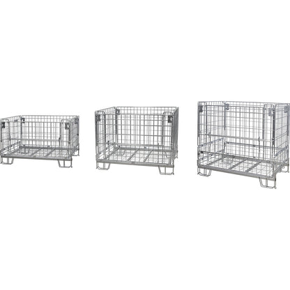 Collapsible mesh pallet, LxW 1200 x 800 mm, effective height 760 mm, stacking height 910 mm.