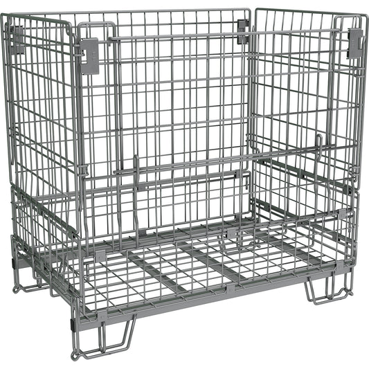 Collapsible mesh pallet, LxW 1200 x 800 mm, effective height 975 mm, stacking height 1125 mm.