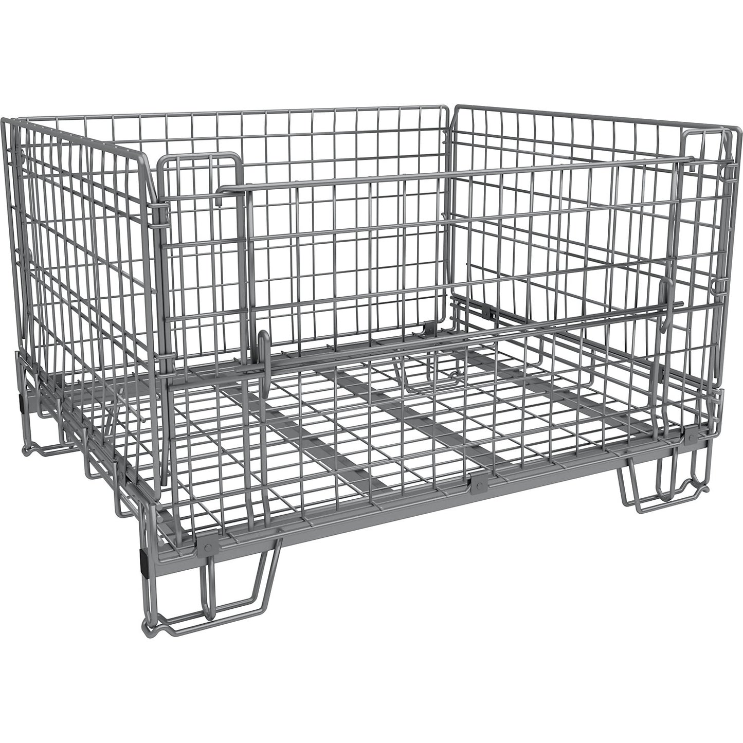 Collapsible mesh pallet, LxW 1200 x 1000 mm, stacking height 750 mm, weight 45 kg.