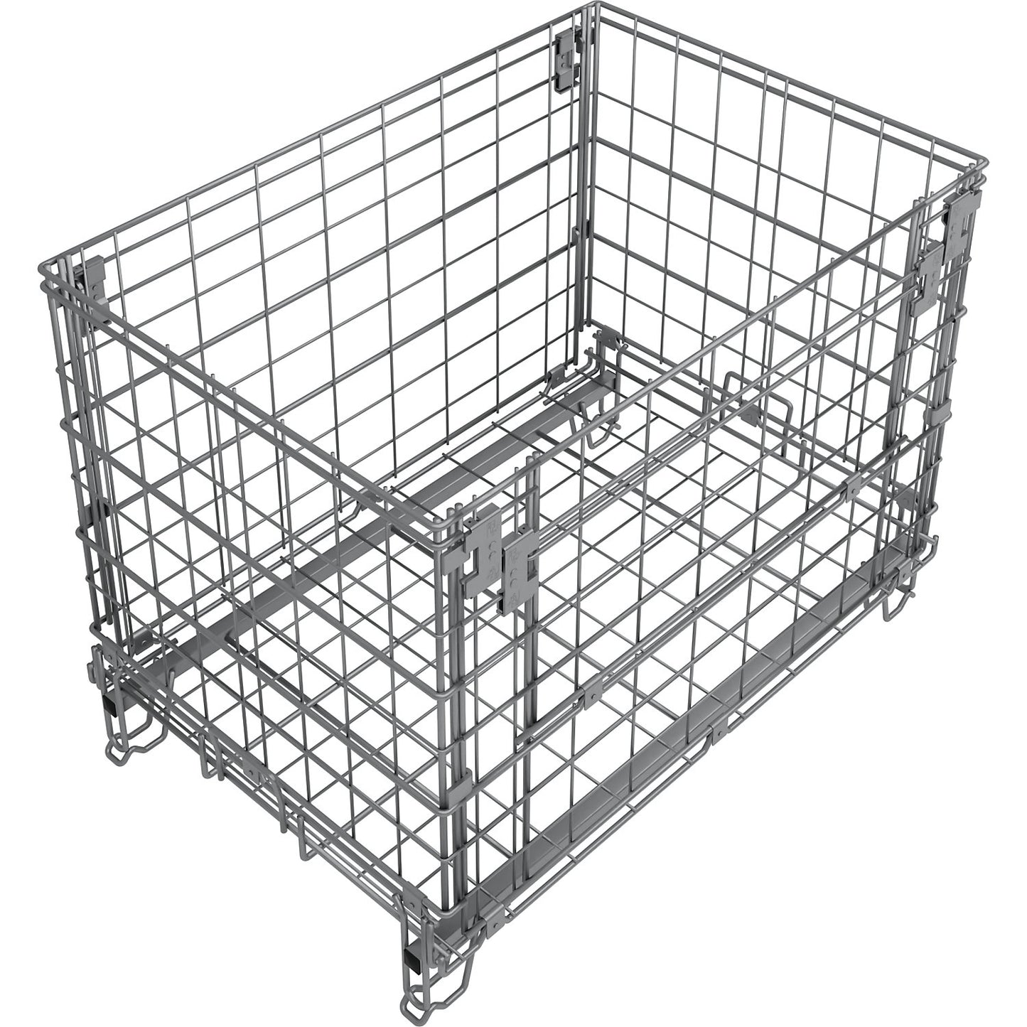 Collapsible mesh pallet, LxW 1160 x 800 mm, effective height 770 mm, stacking height 910 mm.