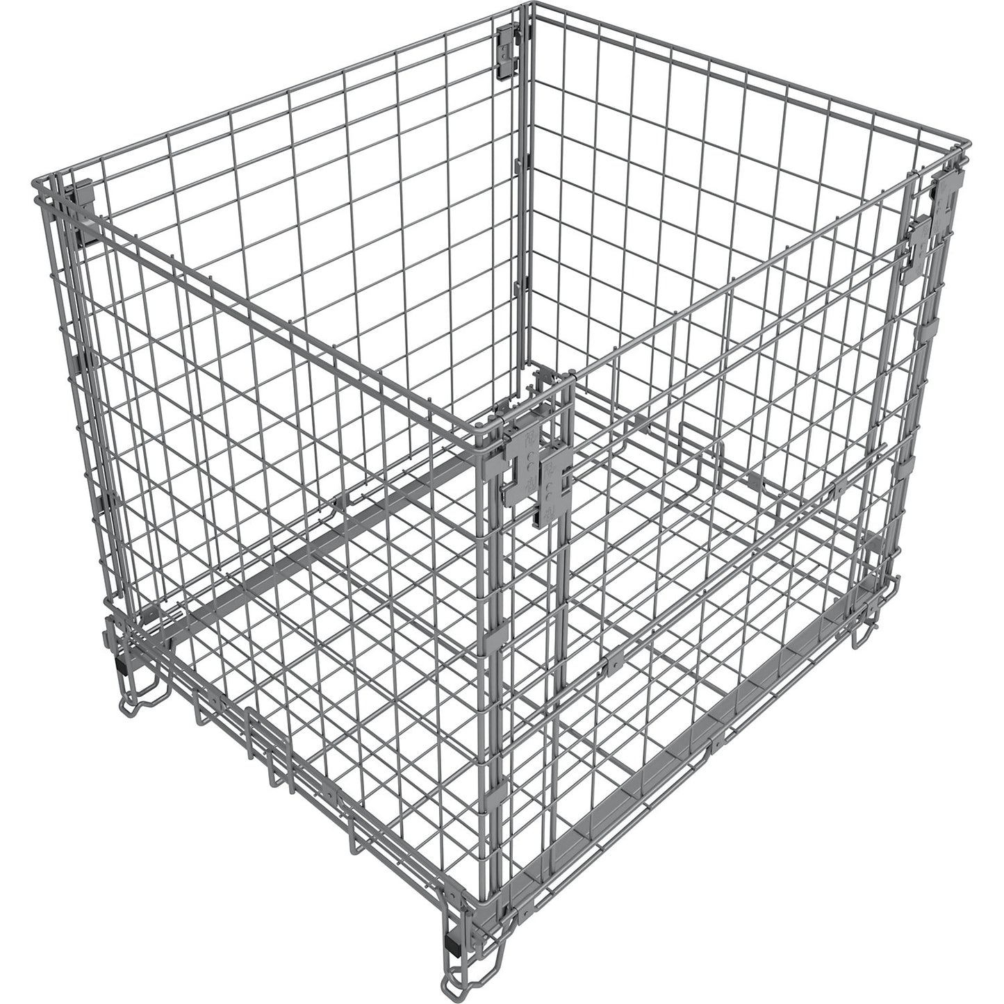Collapsible mesh pallet, LxW 1200 x 1000 mm, stacking height 1100 mm, weight 56 kg.