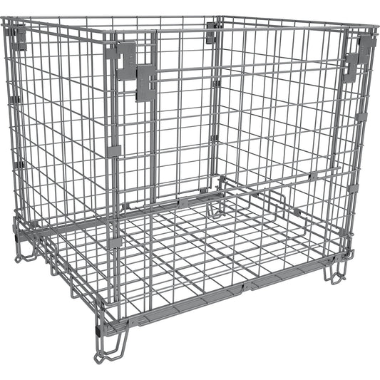 Collapsible mesh pallet, LxW 1200 x 1000 mm, stacking height 1100 mm, weight 56 kg.