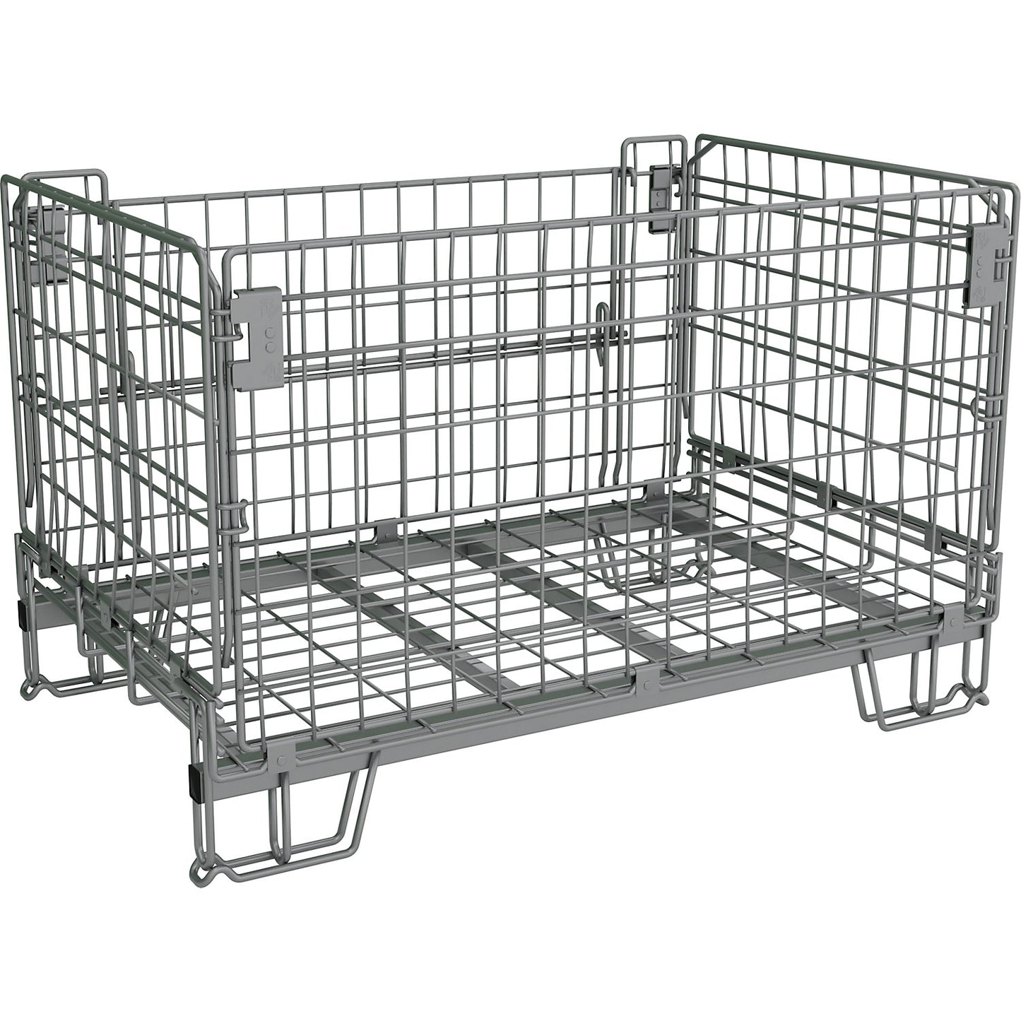 Collapsible mesh pallet, LxW 1200 x 800 mm, effective height 600 mm, stacking height 750 mm.