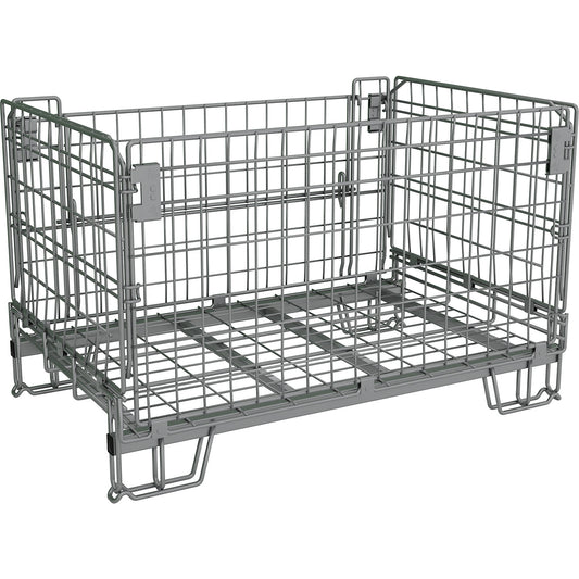 Collapsible mesh pallet, LxW 1200 x 800 mm, effective height 600 mm, stacking height 750 mm.