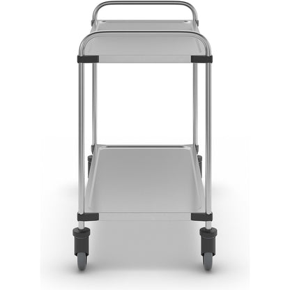 Stainless steel table trolley, with 2 shelves, LxWxH 1070 x 570 x 950 mm, unassembled.