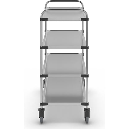 Stainless steel table trolley, with 4 shelves, LxWxH 1070 x 570 x 1260 mm, unassembled.