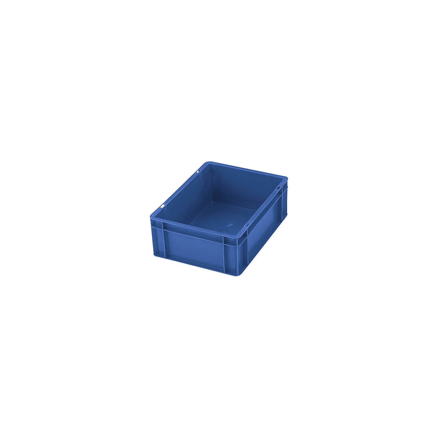 Euro stacking container, closed walls and base, LxWxH 600 x 400 x 75 mm, blue, pack of 5.