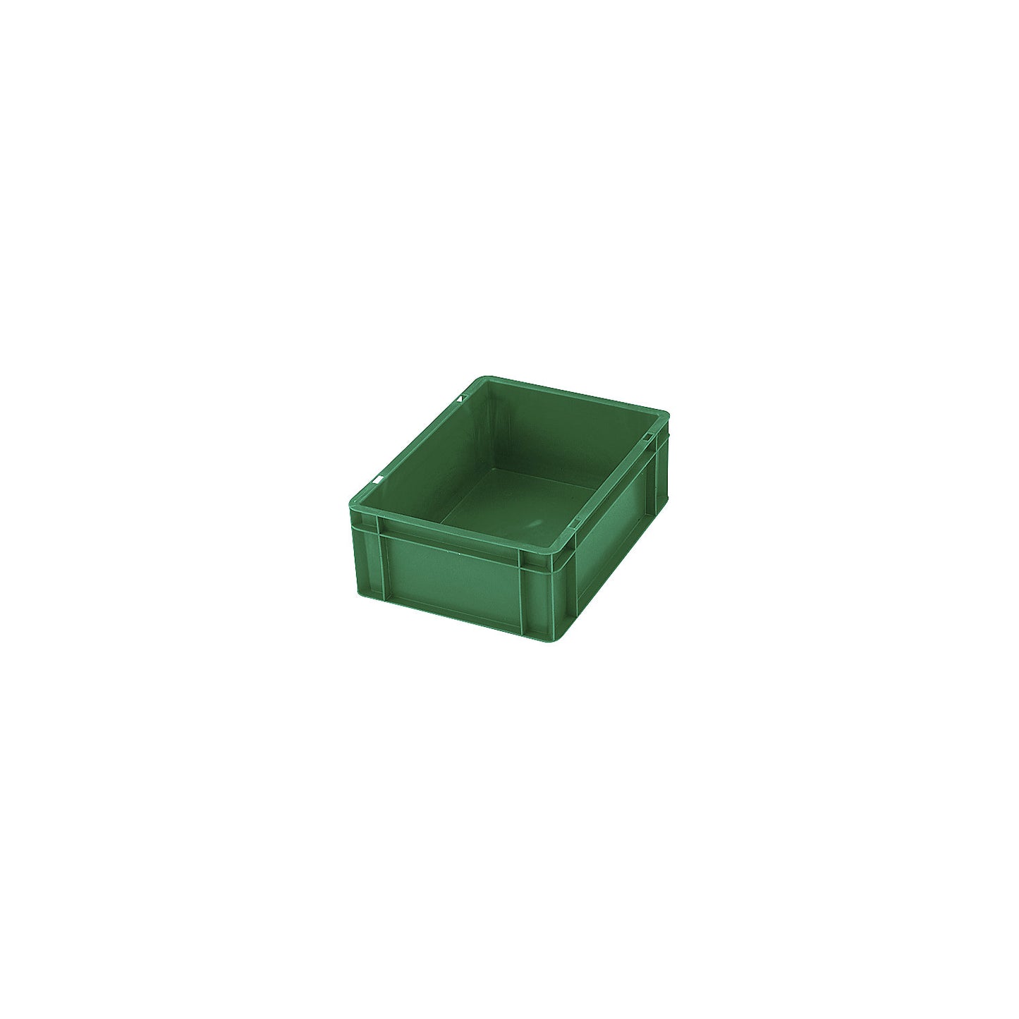 Euro stacking container, closed walls and base, LxWxH 600 x 400 x 75 mm, green, pack of 5.
