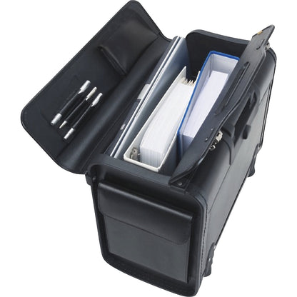 Pilots' case trolley, main compartment, padded laptop compartment, black.