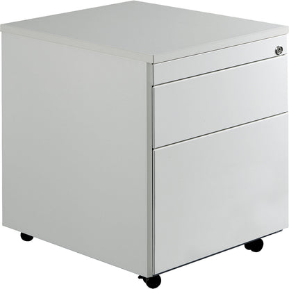 Drawer pedestal with castors, HxD 579 x 600 mm, 1 drawer, 1 suspension file drawer, light grey / light grey / light grey.