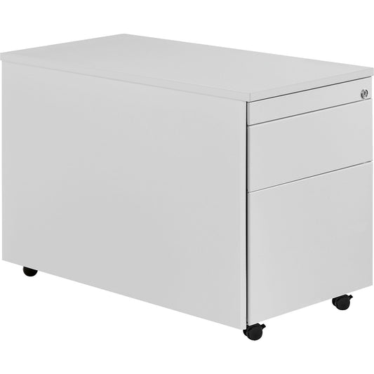 Drawer pedestal with castors, HxD 579 x 800 mm, plastic panel, 1 drawer, 1 suspension file drawer, light grey / light grey / light grey.