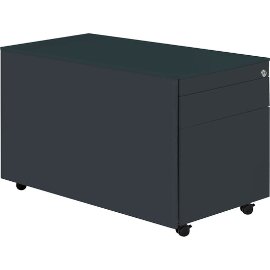 Drawer pedestal with castors, HxD 520 x 800 mm, 1 drawer, 1 suspension file drawer, charcoal / charcoal / charcoal.