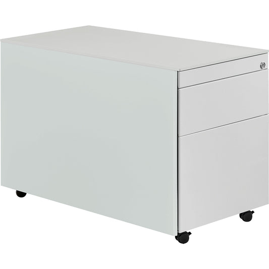 Drawer pedestal with castors, HxD 570 x 800 mm, 1 drawer, 1 suspension file drawer, light grey / light grey / light grey.